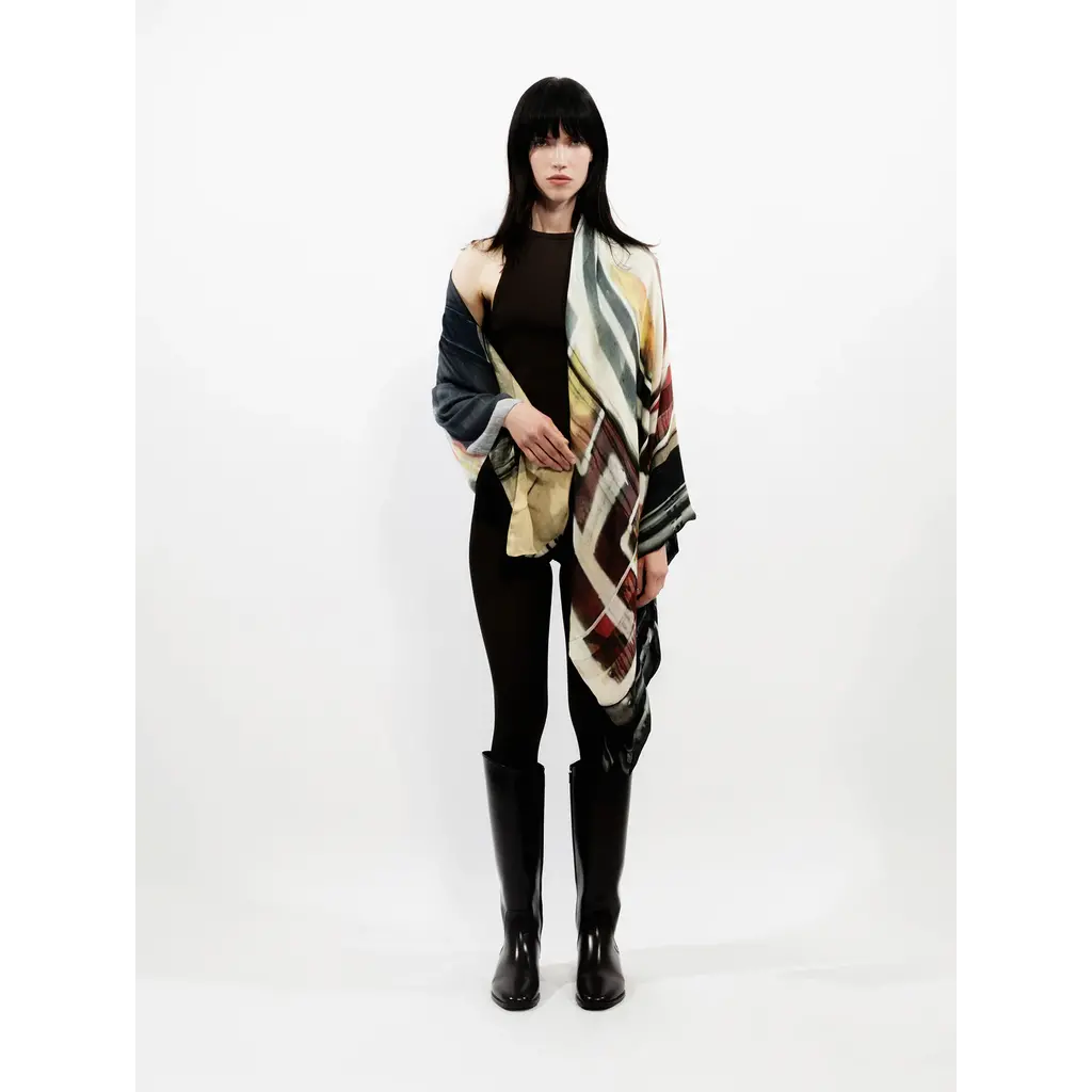 Talking Walls shawl Ava Double Face in print for ever