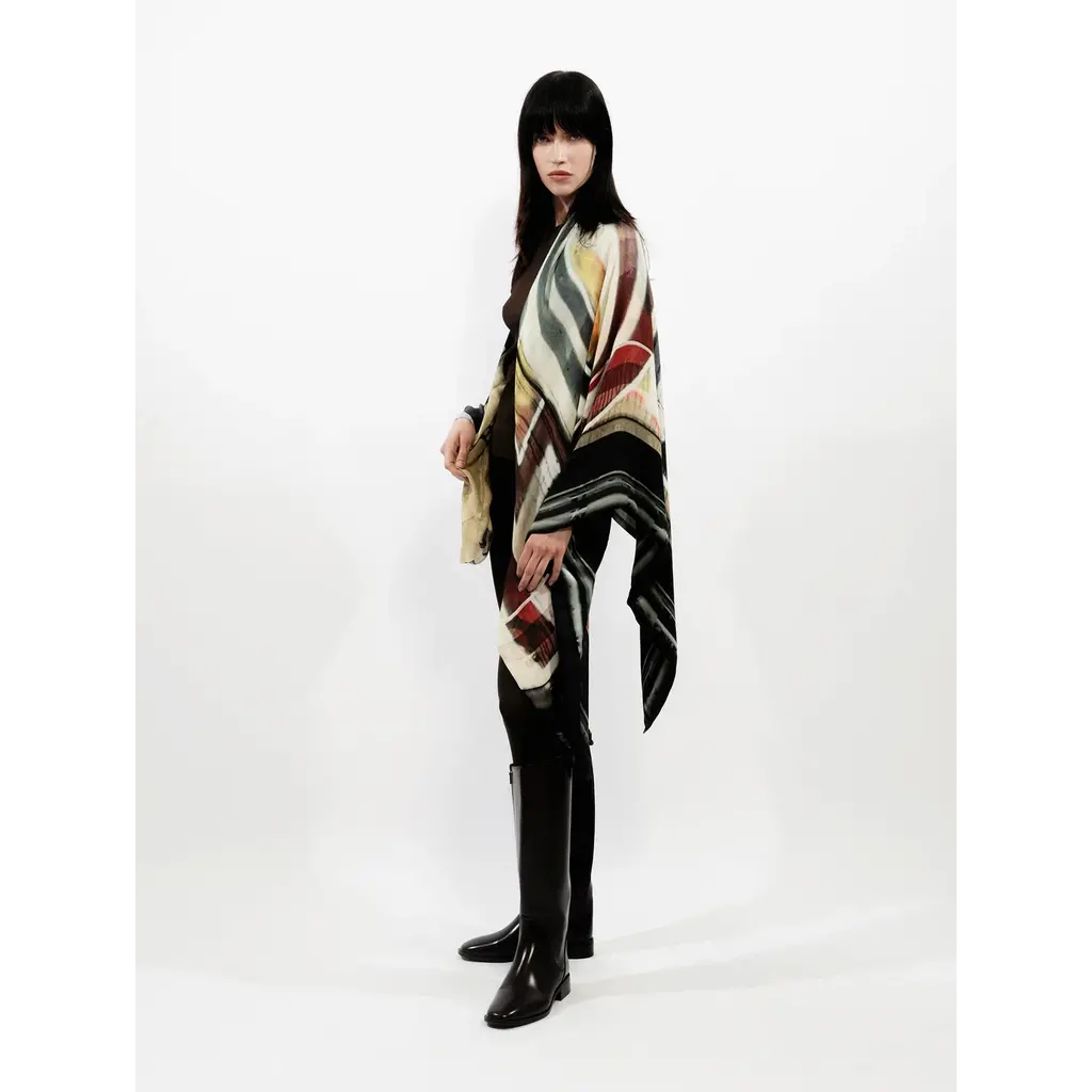 Talking Walls shawl Ava Double Face in print for ever