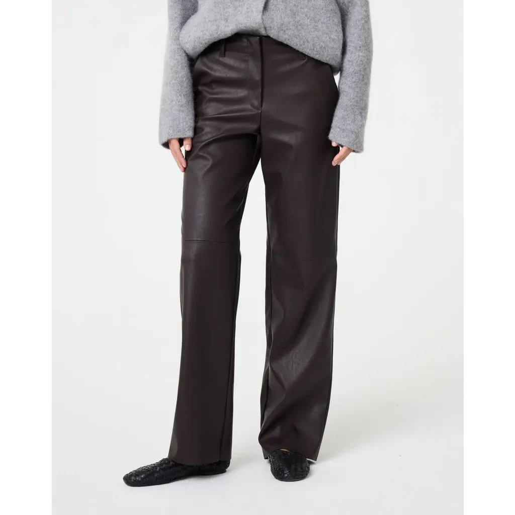 Knit-ted Naomi pantalon in brown/choco