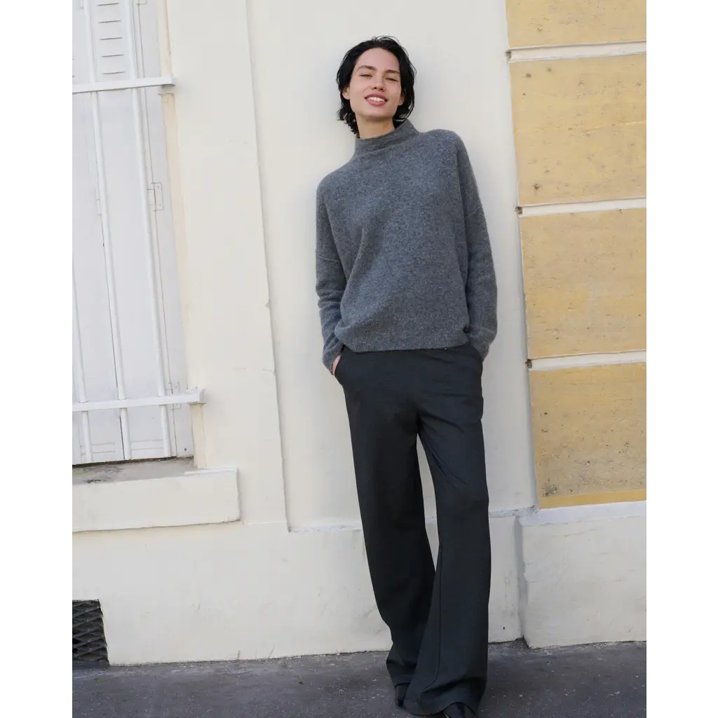 Knit-ted trui Kim in mid grey