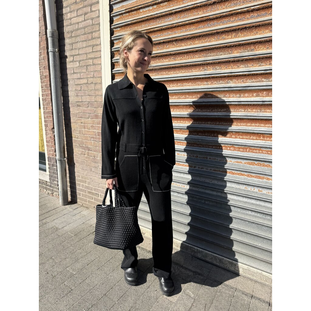 Repeat jumpsuit in black