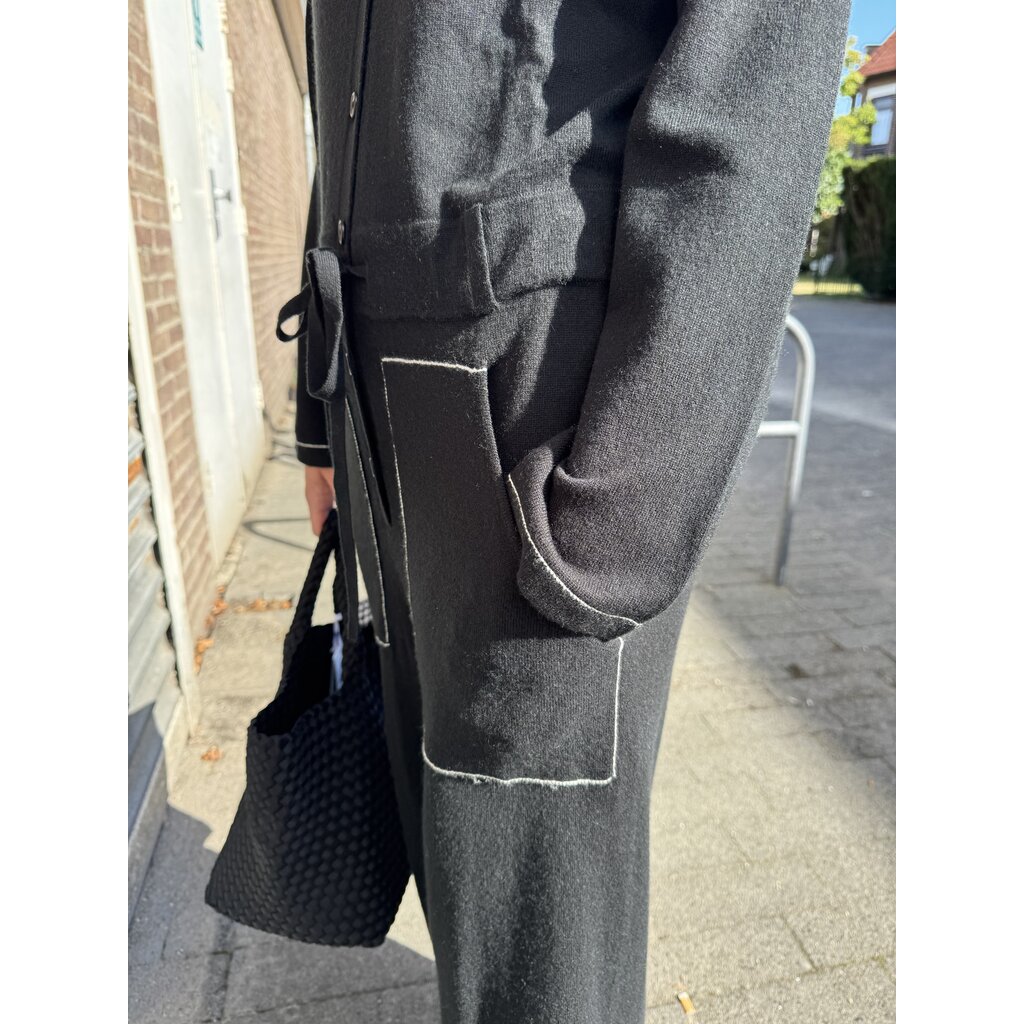 Repeat jumpsuit in black