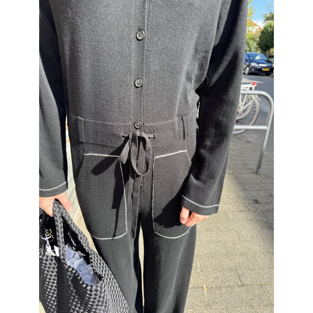 Repeat jumpsuit in black