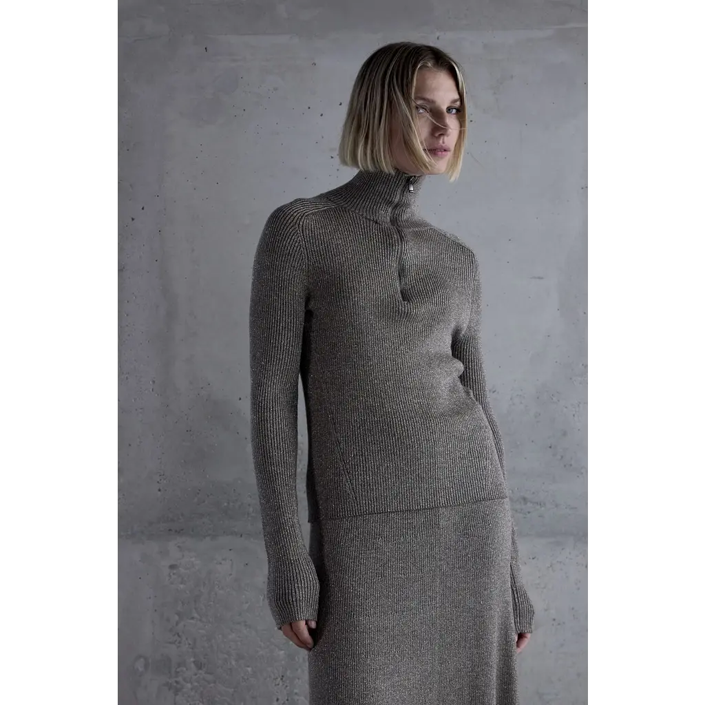 Femmes du Sud trui Suzy lurex in camel