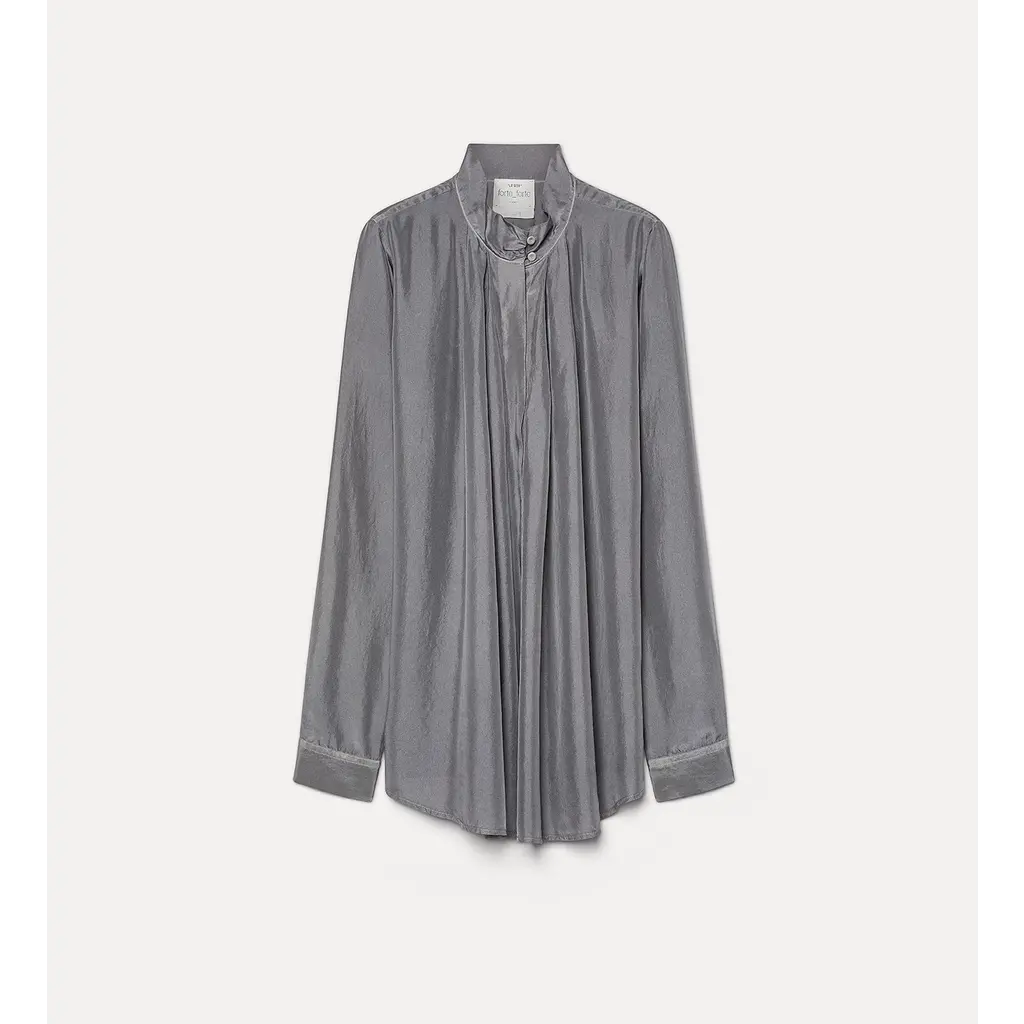 Forte Forte blouse Crater-Neck in stone