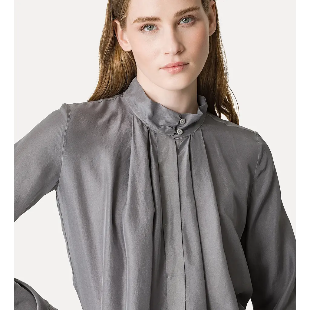 Forte Forte blouse Crater-Neck in stone