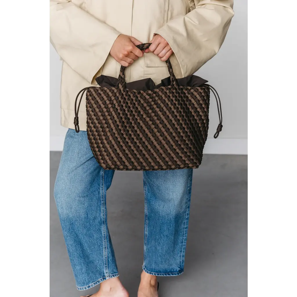Marrea tas medium stripe in espresso-coco