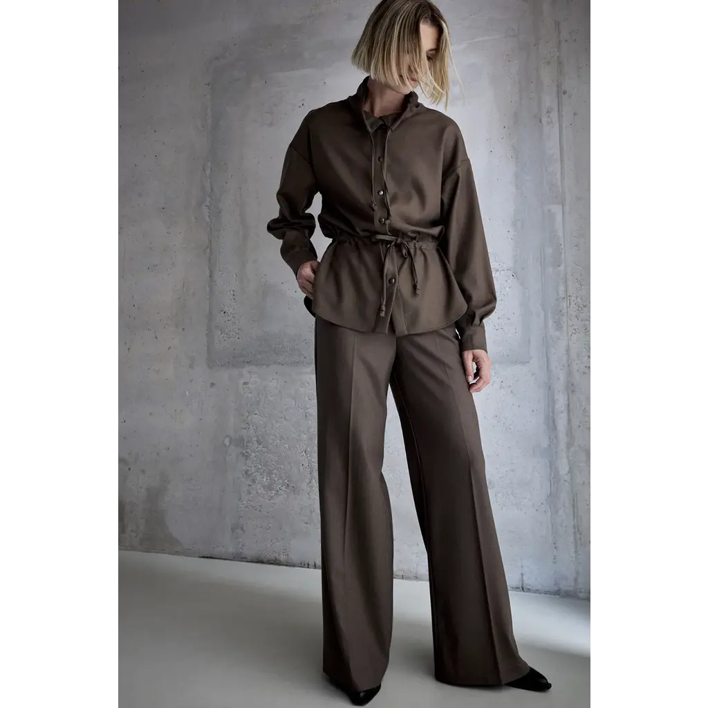 Femmes du Sud pantalon Adeline Stripe in mid brown