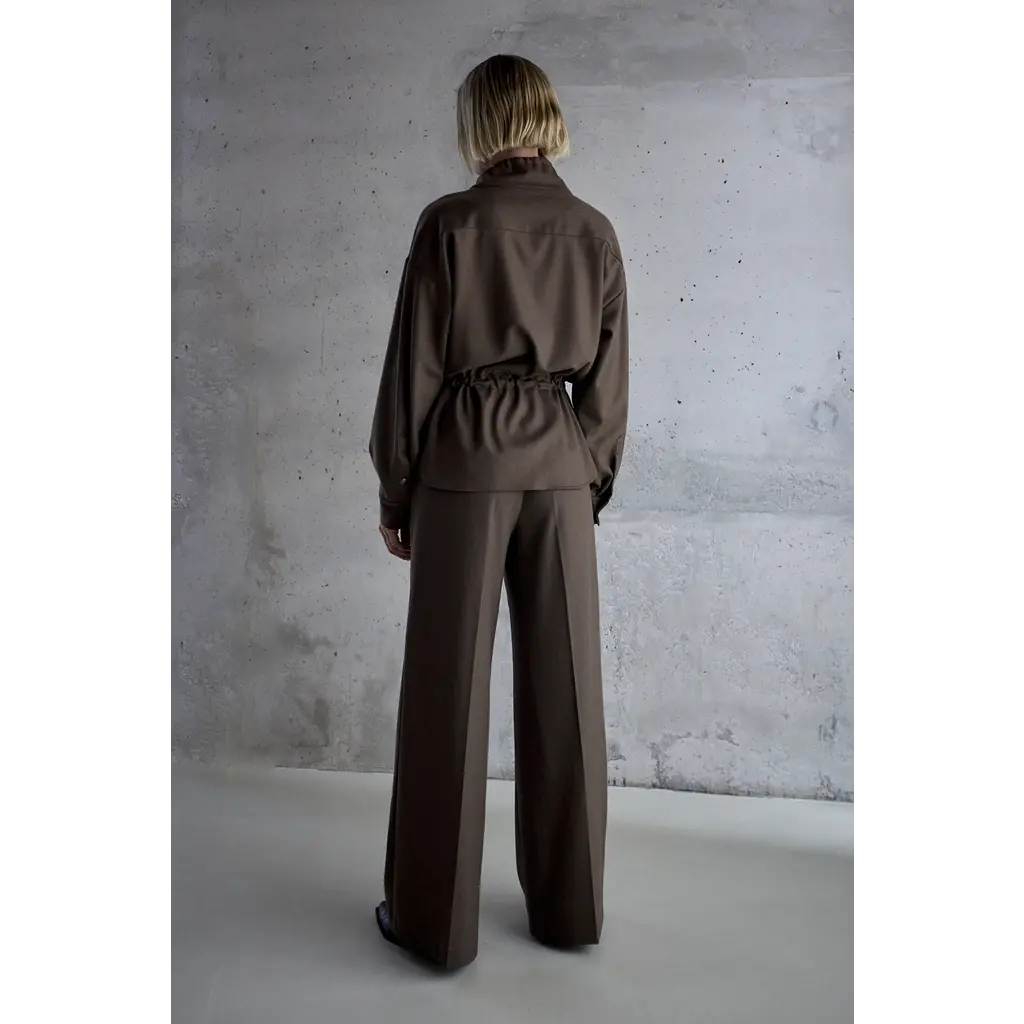 Femmes du Sud pantalon Adeline Stripe in mid brown