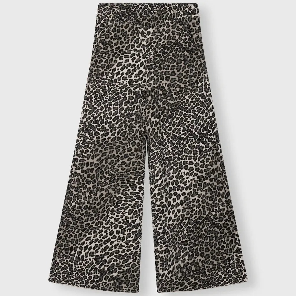 10 Days jogger wide leg leopard in soft white melange