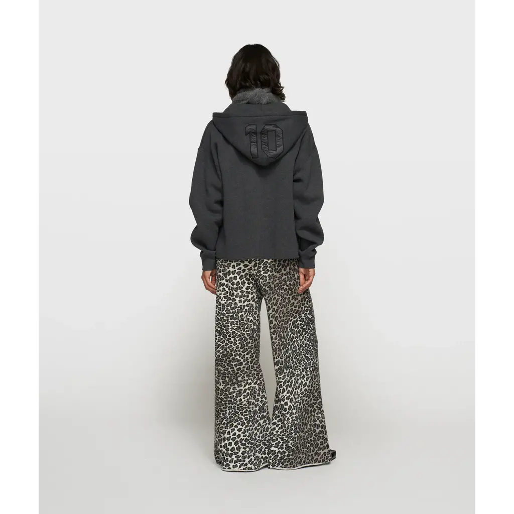 10 Days jogger wide leg leopard in soft white melange