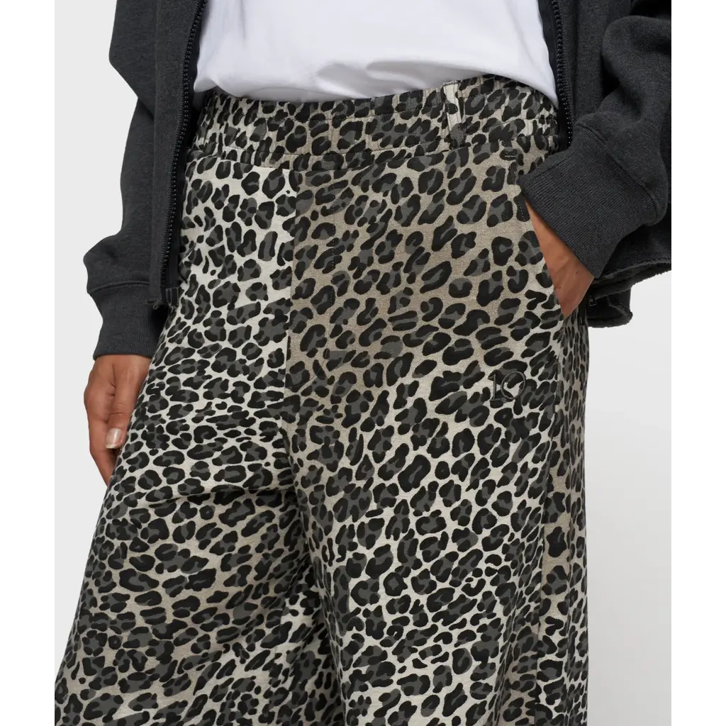 10 Days jogger wide leg leopard in soft white melange
