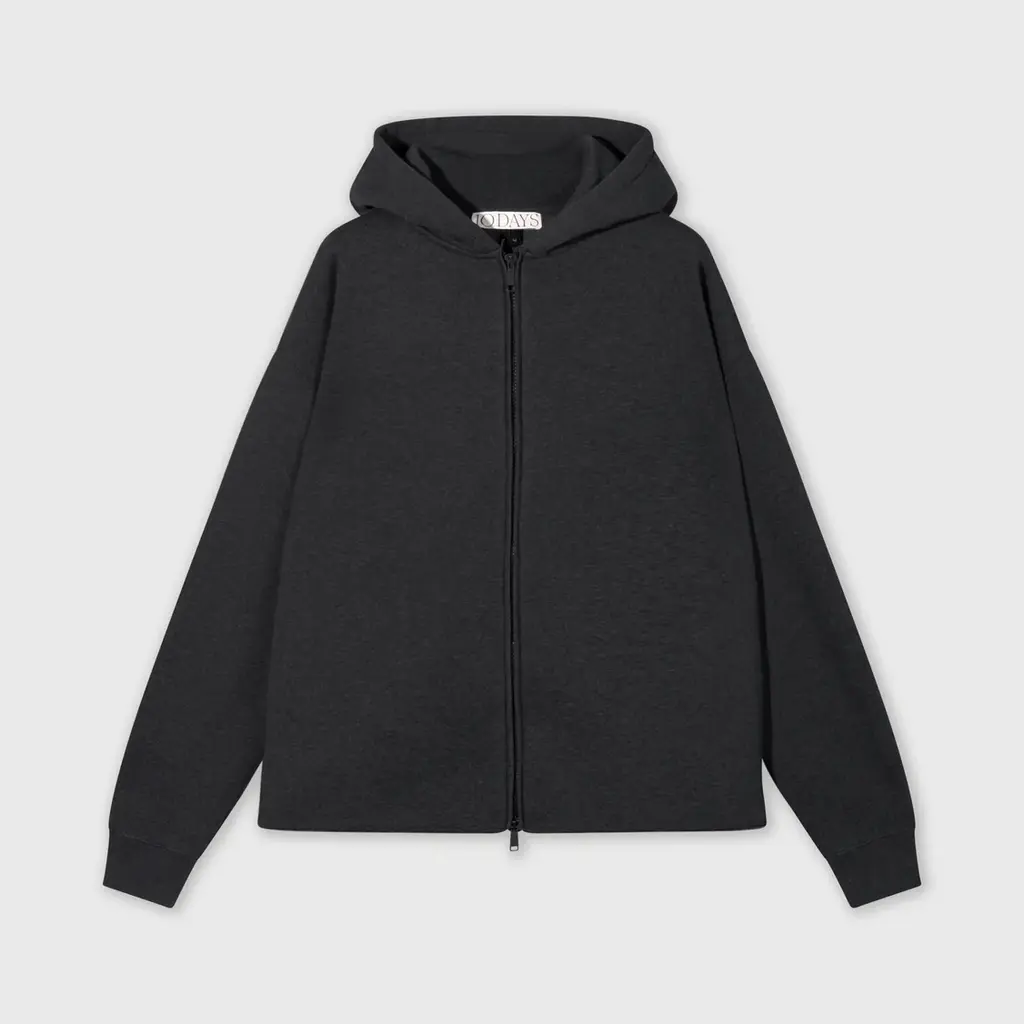 10 Days statement zip hoodie in antra melee