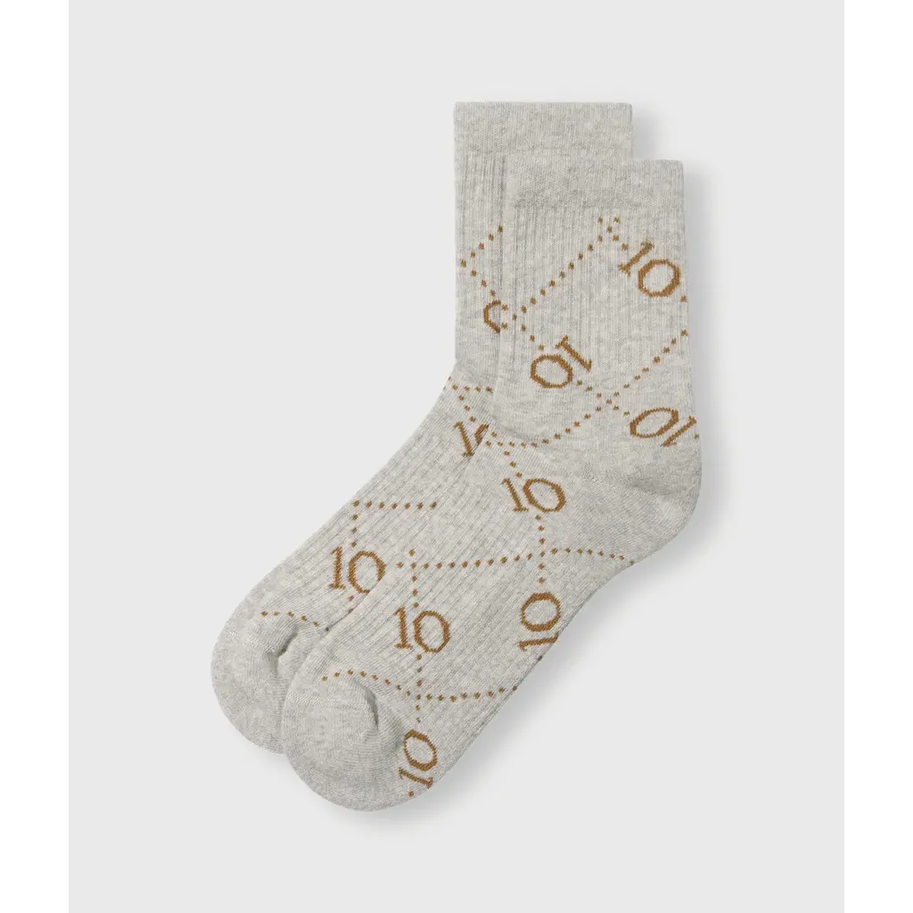 10 Days sokken Monogram in light grey melee