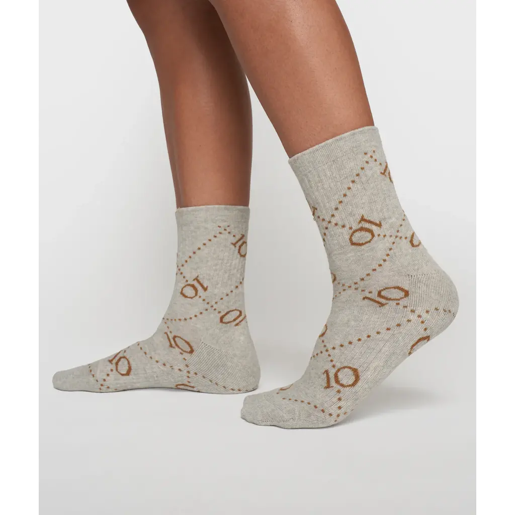 10 Days sokken Monogram in light grey melee