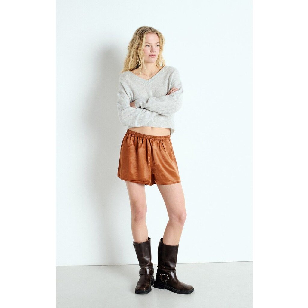 American Vintage v-hals trui in gris chine