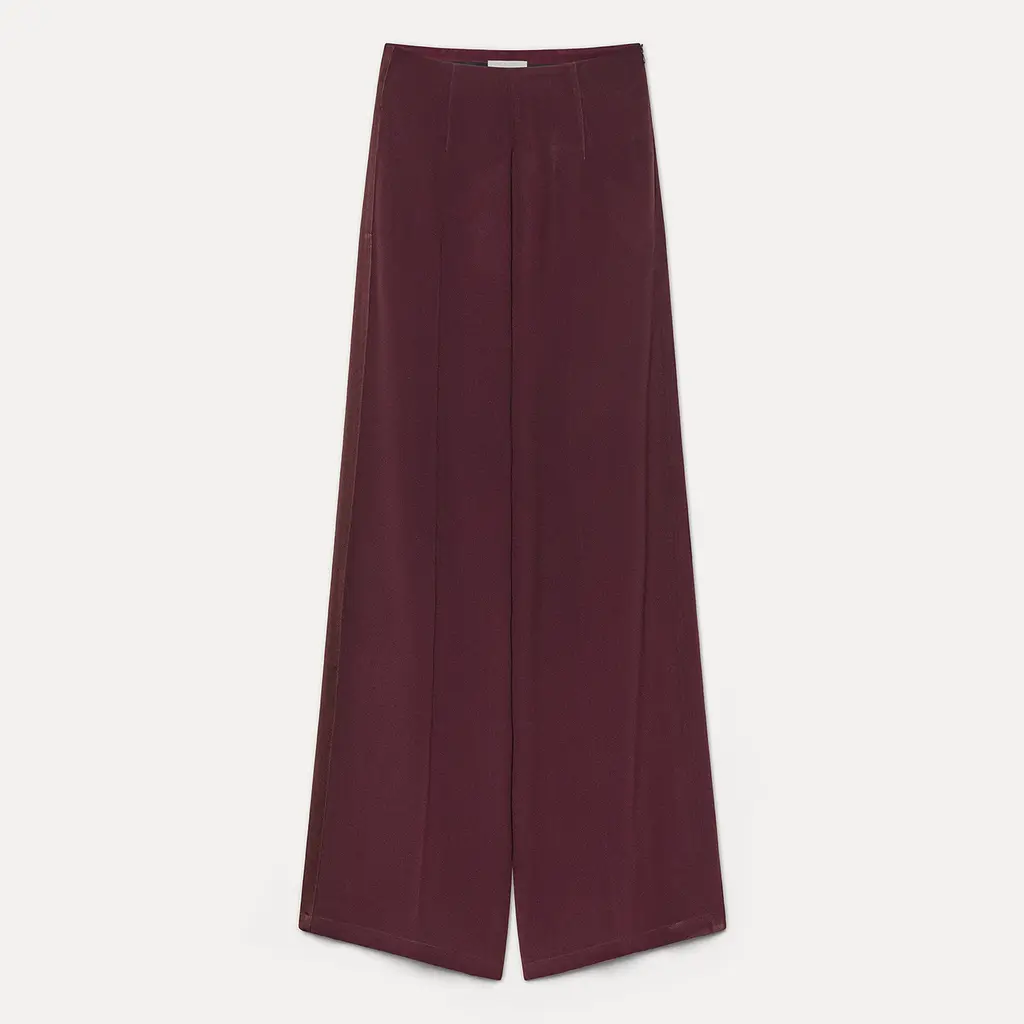 Forte Forte high waist pantalon in chocolat/noir