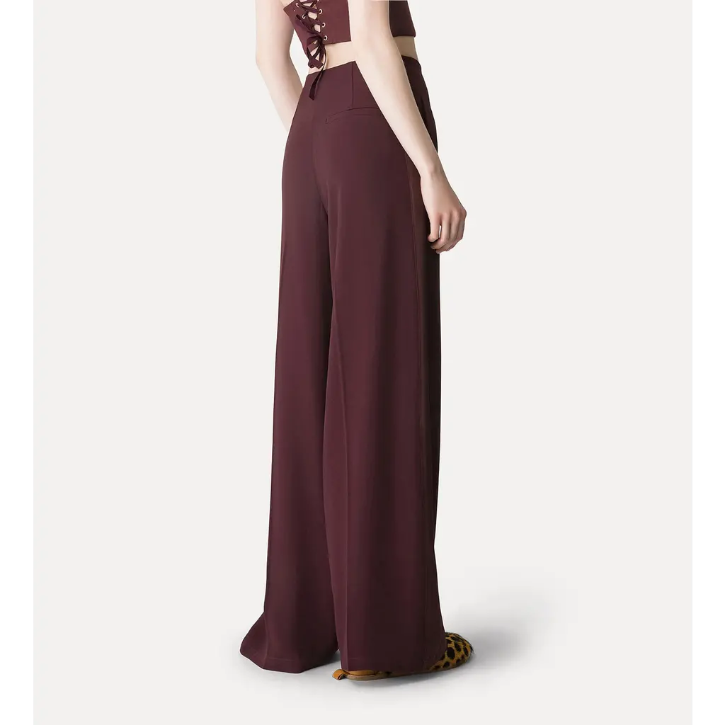 Forte Forte high waist pantalon in chocolat/noir