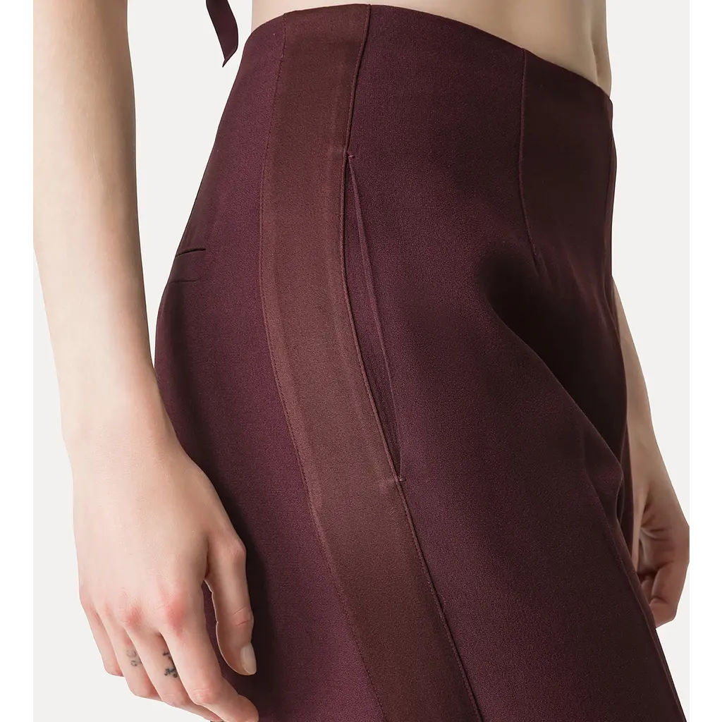 Forte Forte high waist pantalon in chocolat/noir