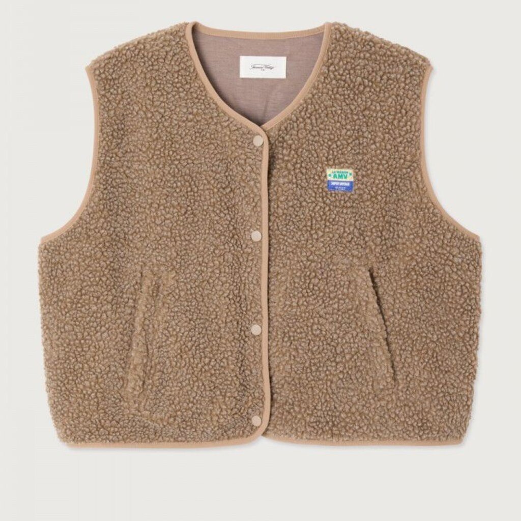 American Vintage bodywarmer/mouwloos vest in nutmeg melange