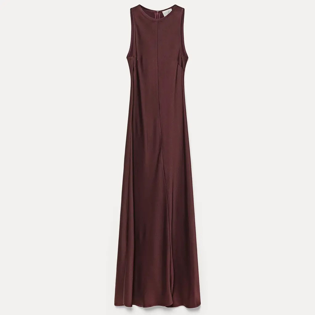 Forte Forte satin dress in chocolat/noir