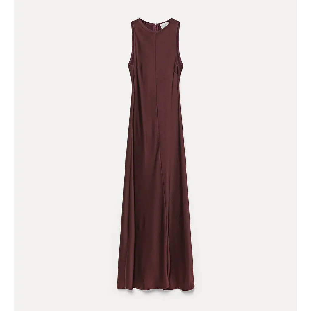 Forte Forte satin dress in chocolat/noir