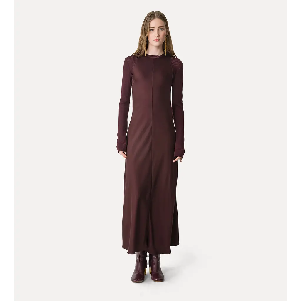 Forte Forte satin dress in chocolat/noir