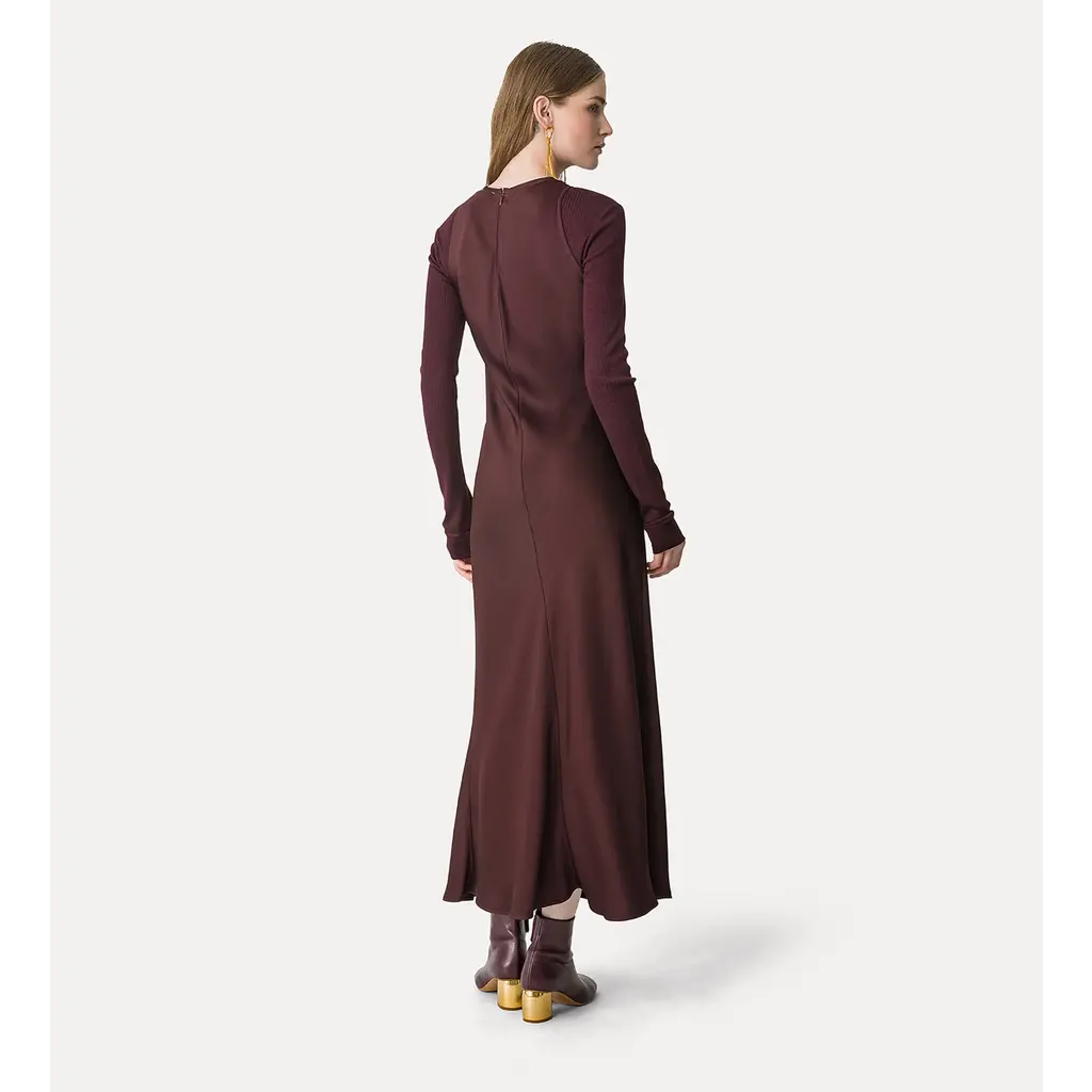 Forte Forte satin dress in chocolat/noir