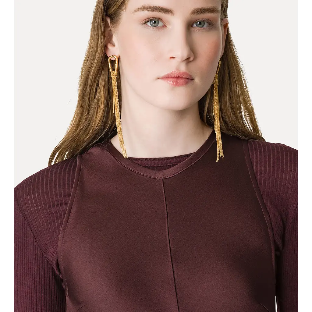 Forte Forte satin dress in chocolat/noir