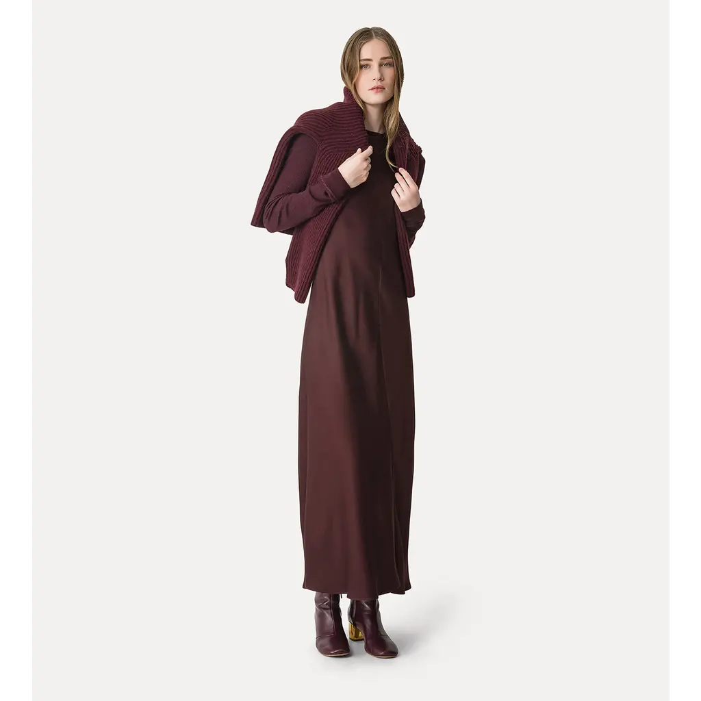 Forte Forte satin dress in chocolat/noir