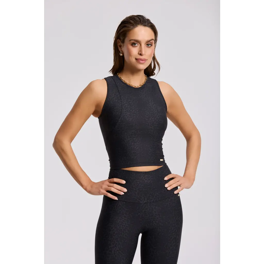 Deblon Sports classic legging high waist in cheetah-black