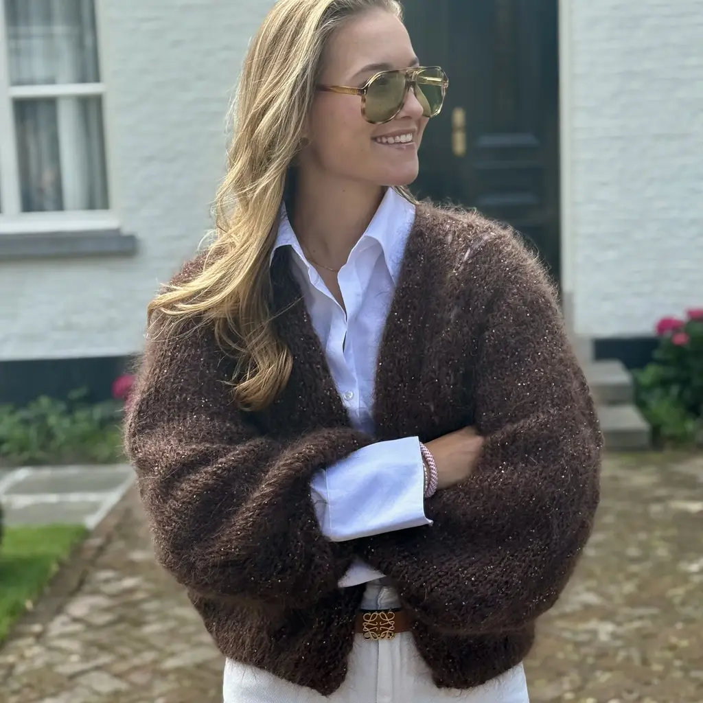 Studio Lavendel Lilly Knit Paillet in dark brown