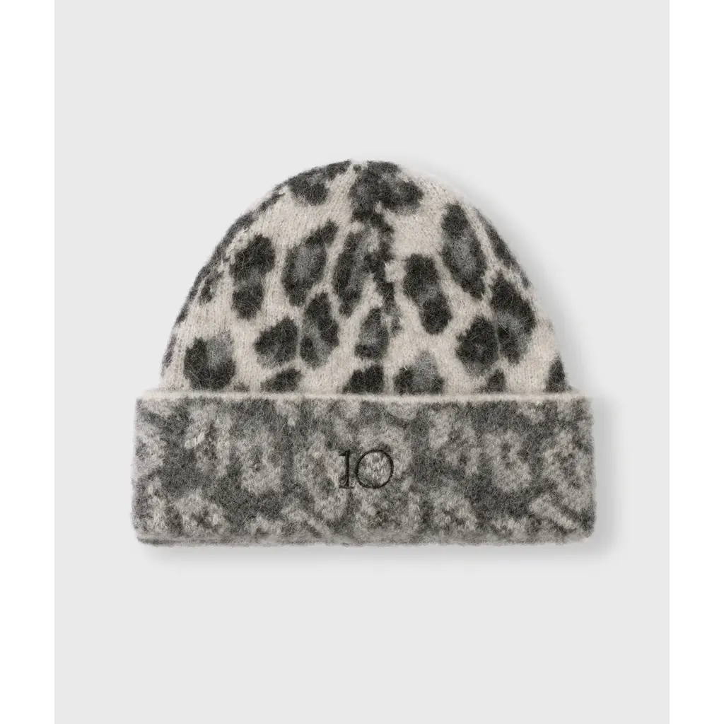 10 Days beanie Leopard in soft white melee