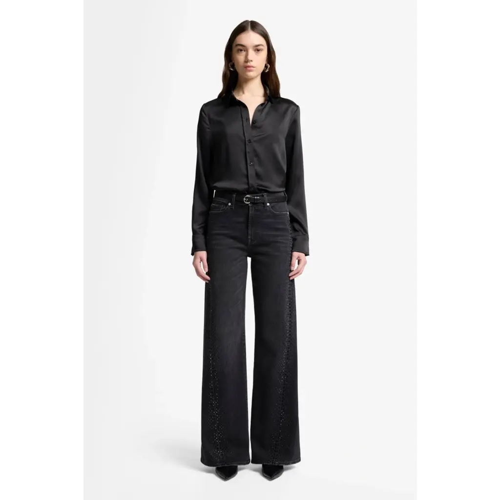 7 for all mankind jeans twisted Lotta cristals in black