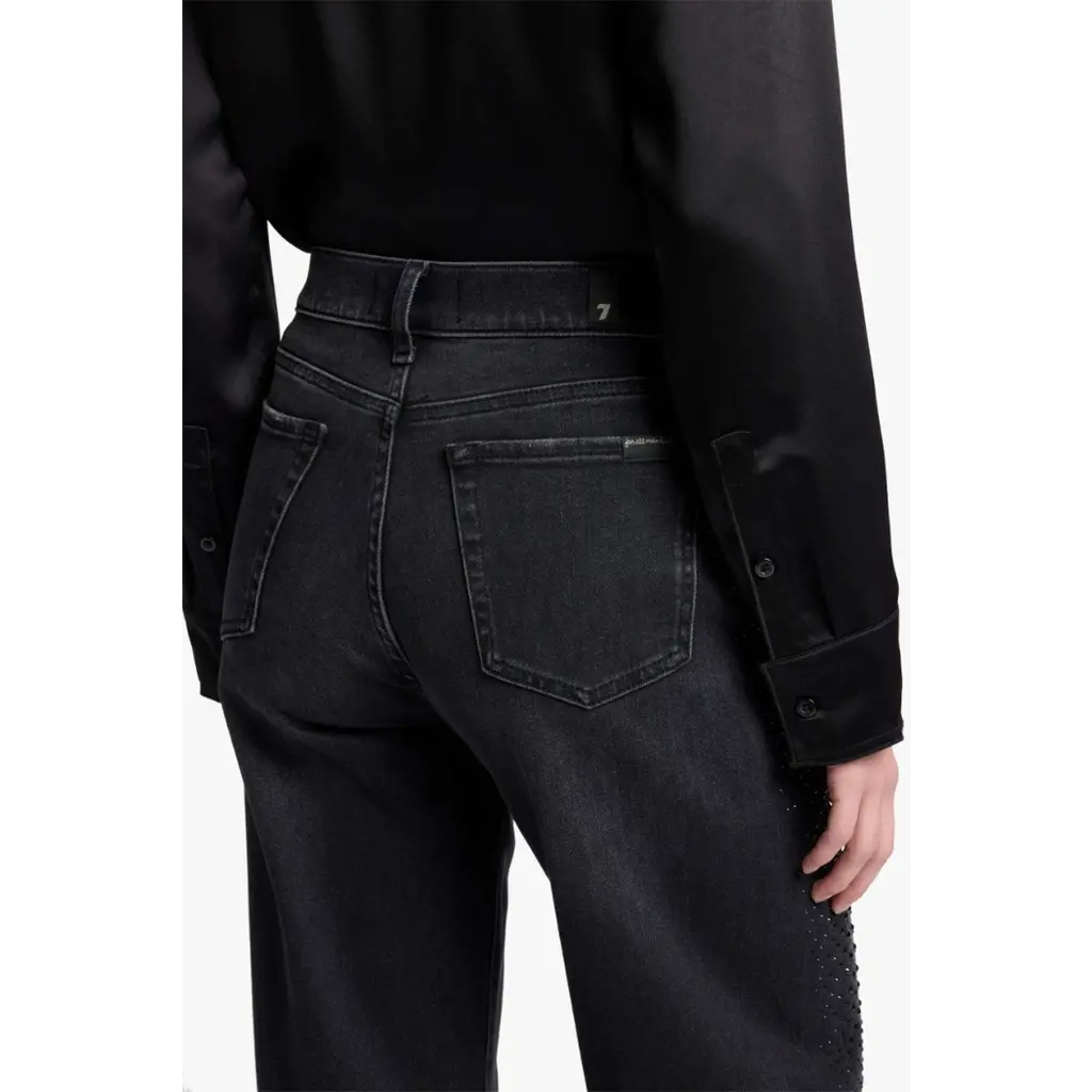 7 for all mankind jeans twisted Lotta cristals in black
