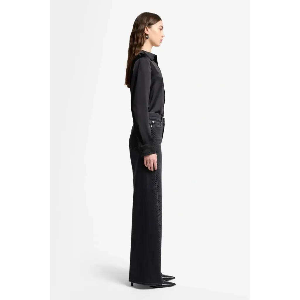 7 for all mankind jeans twisted Lotta cristals in black