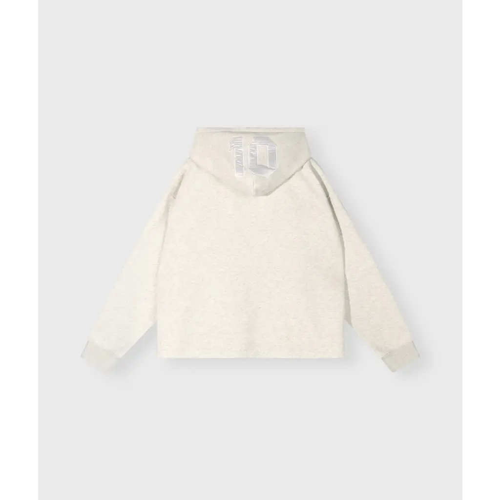 10 Days zip hoodie statement in soft white melee