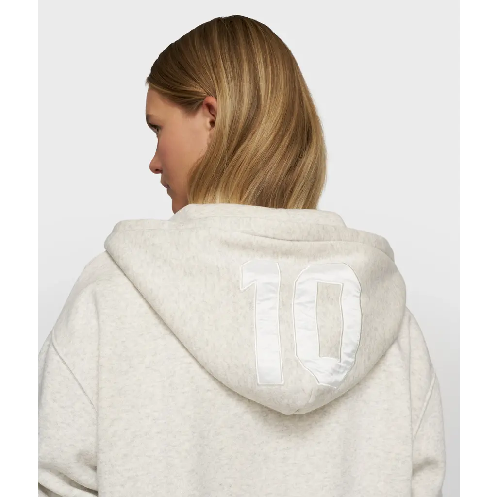 10 Days zip hoodie statement in soft white melee