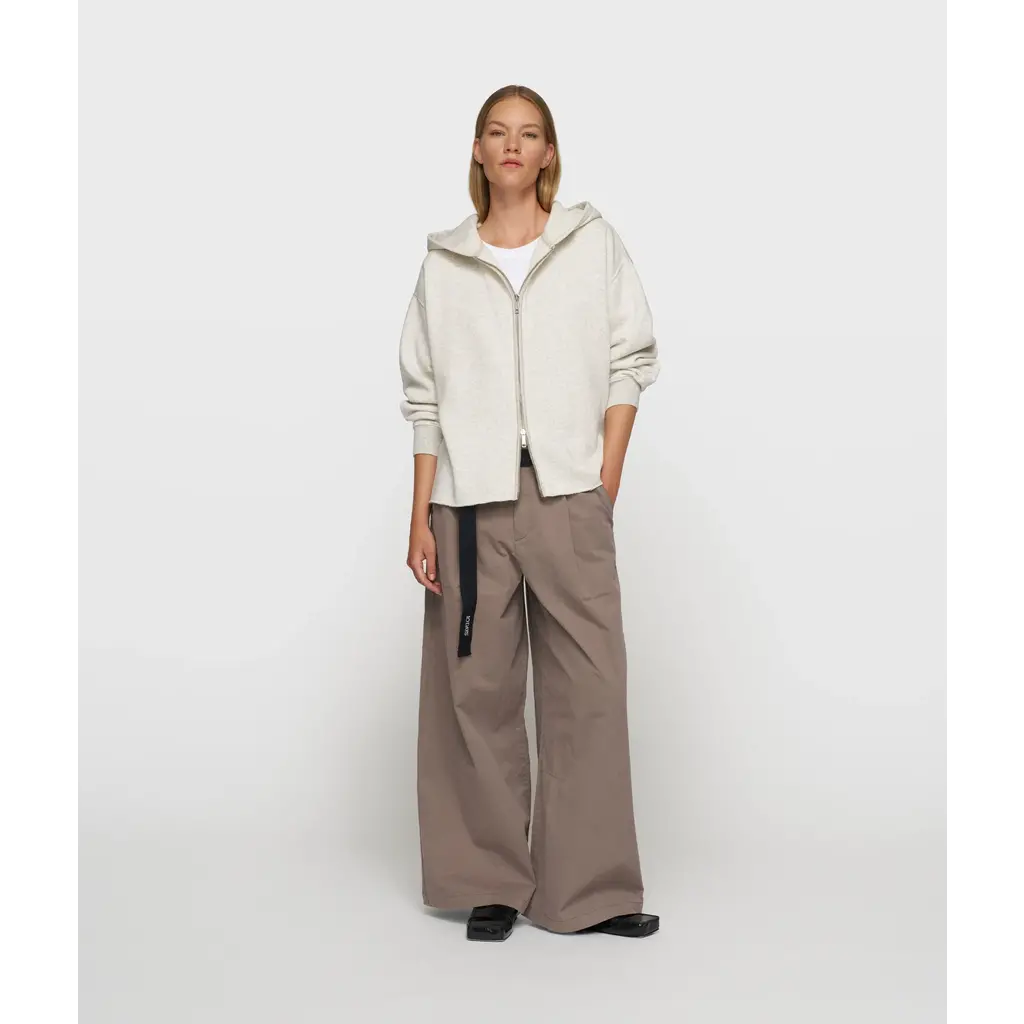 10 Days zip hoodie statement in soft white melee