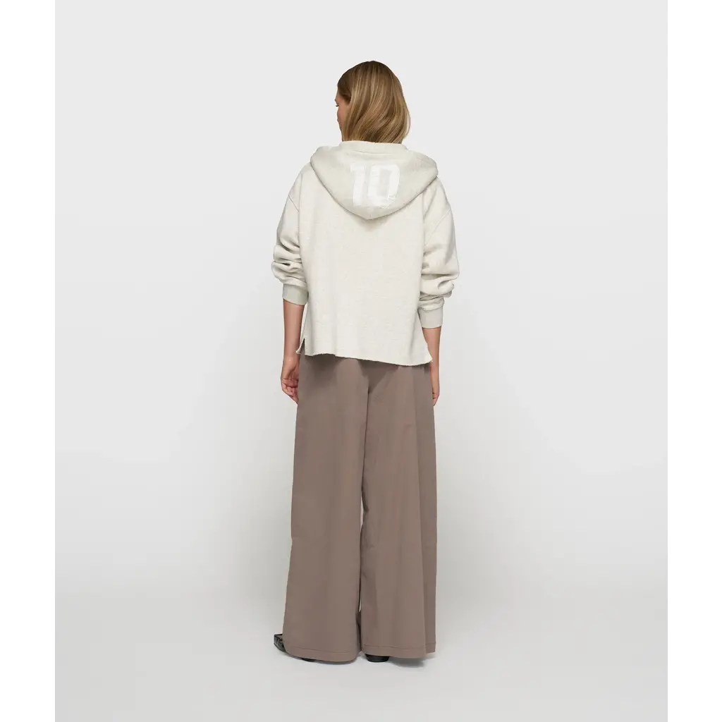 10 Days zip hoodie statement in soft white melee