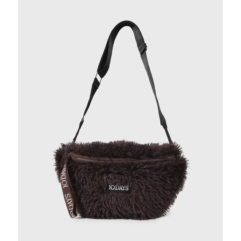 10 Days hairy crossbody tas in deep wine