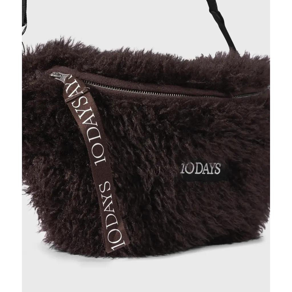 10 Days hairy crossbody tas in deep wine
