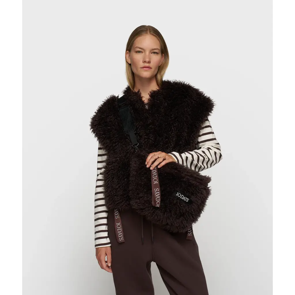 10 Days hairy crossbody tas in deep wine
