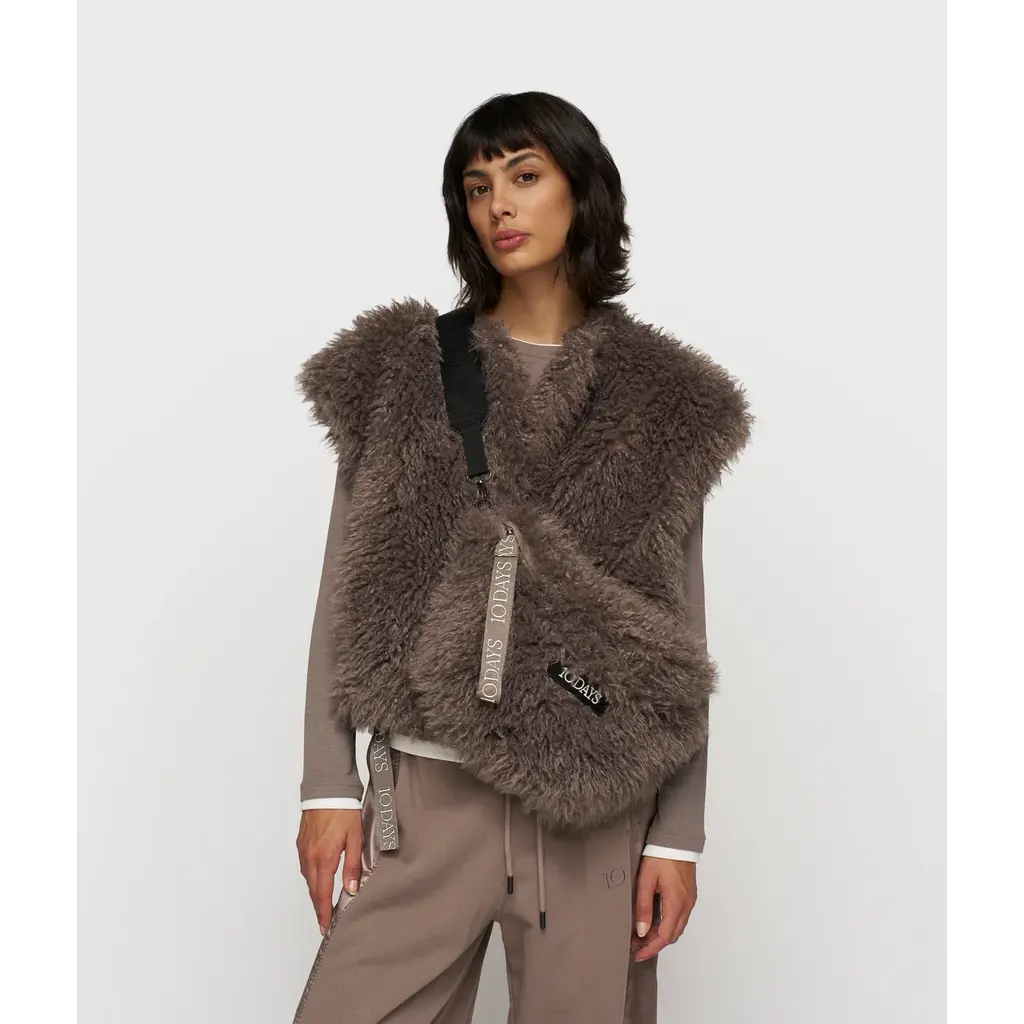 10 Days hairy crossbody tas in moonrock
