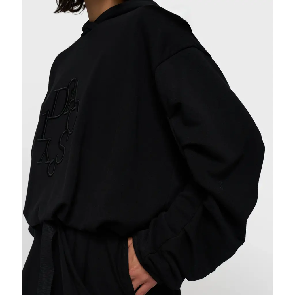 10 Days pleated balloon hoodie in black