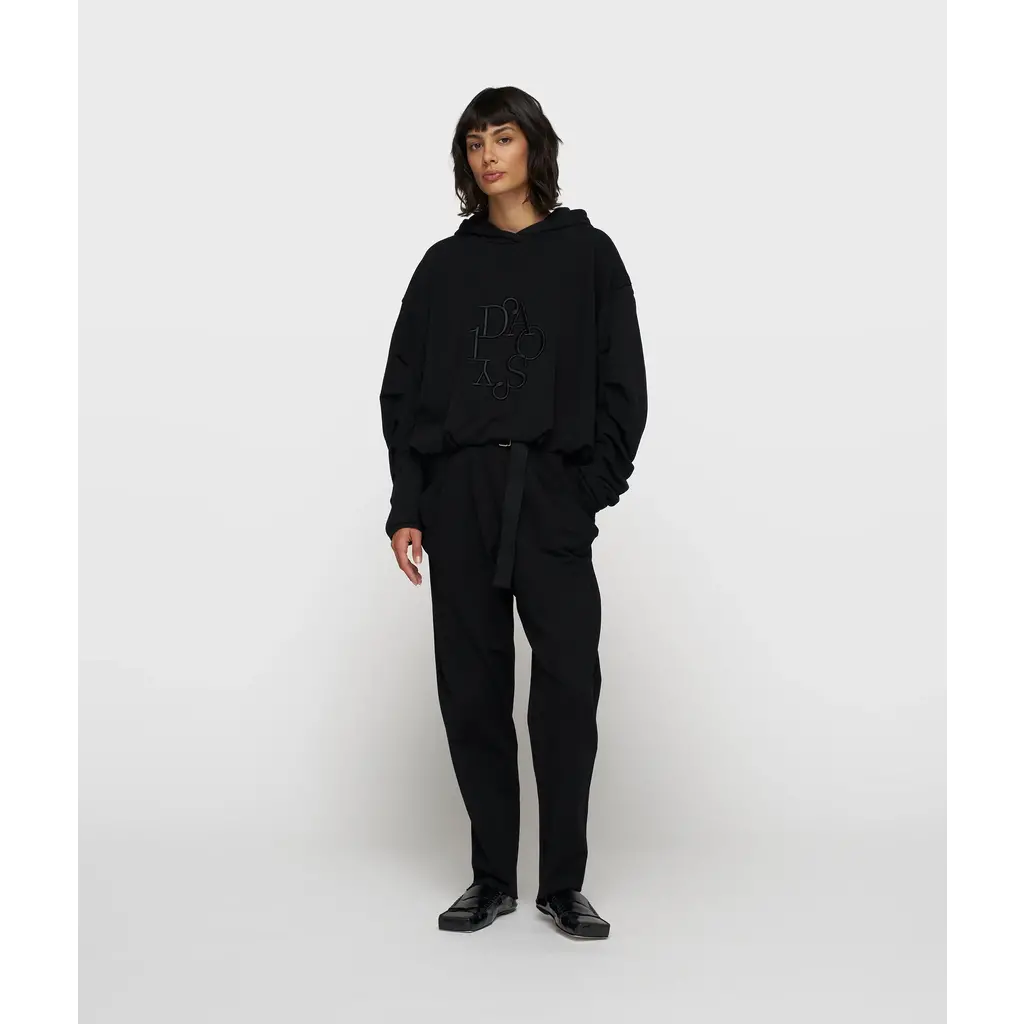10 Days pleated balloon hoodie in black