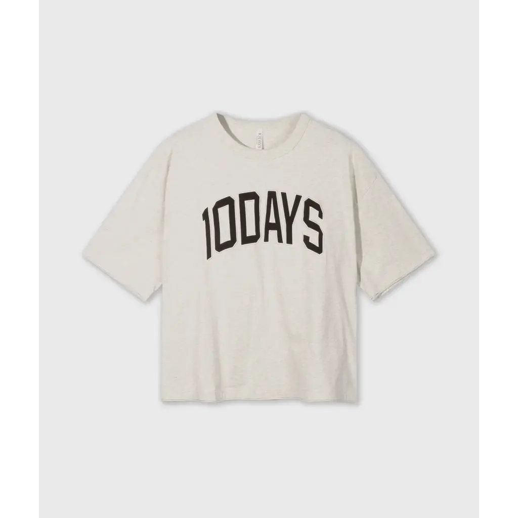 10 Days baseball t-shirt 10DAYS in soft white melee