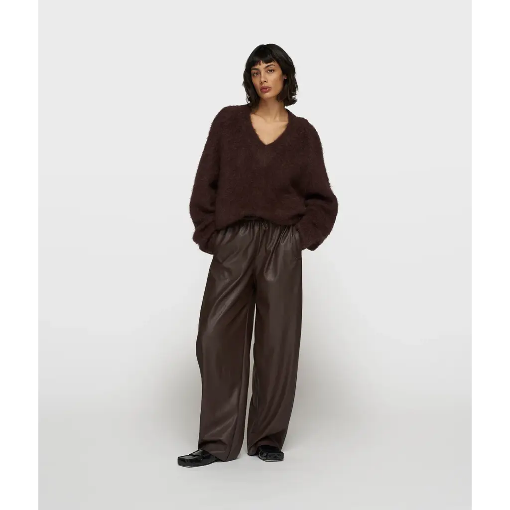 10 Days faux leren pantalon in deep wine