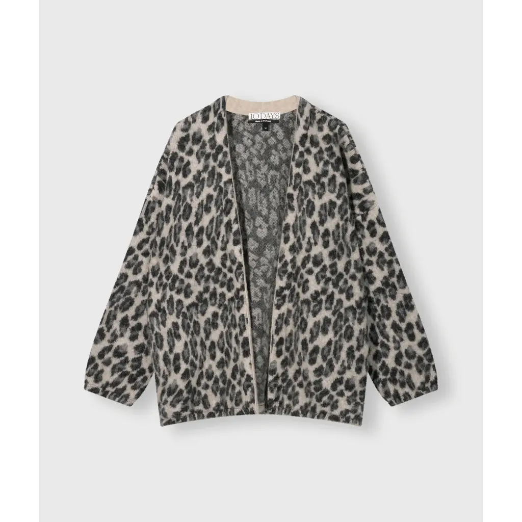 10 Days vest Leopard in soft white melee