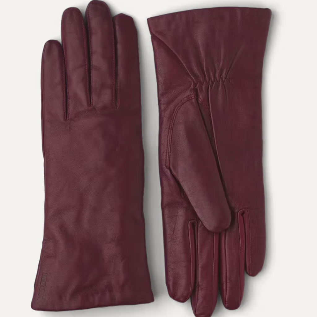 Hestra handschoen Elisabeth in dark red of tabac